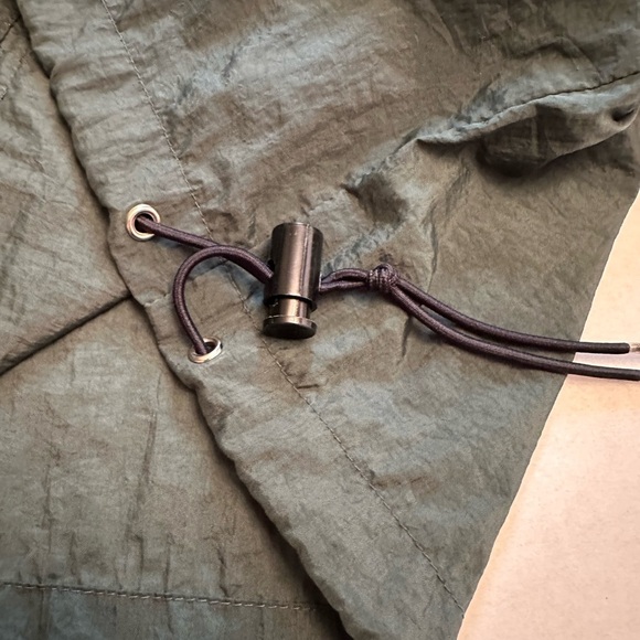 Vintage 90s Champion 2XL Jacket Green Nylon Windbreaker Pullover Drawstring - Picture 8 of 10